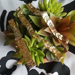 Gold plated bracelet trio